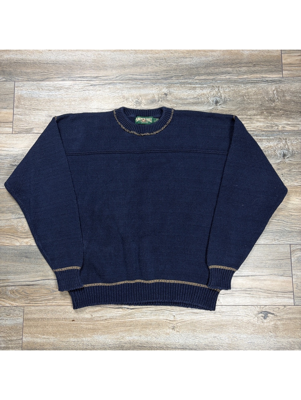 90’sAmerican Eagle navy knit sweater made in the USA